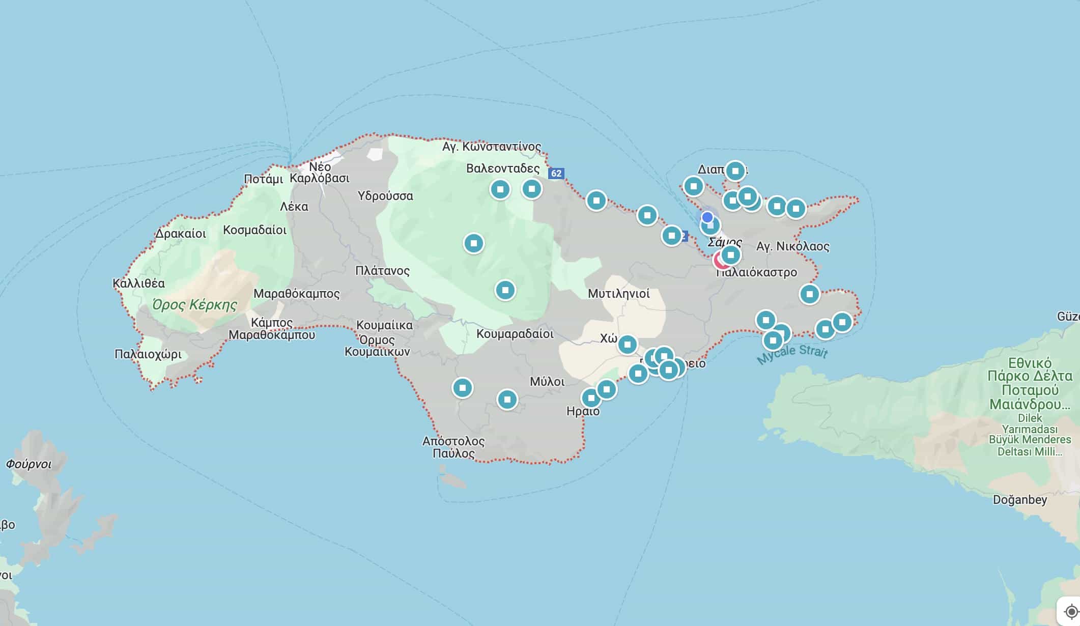 samos Island location